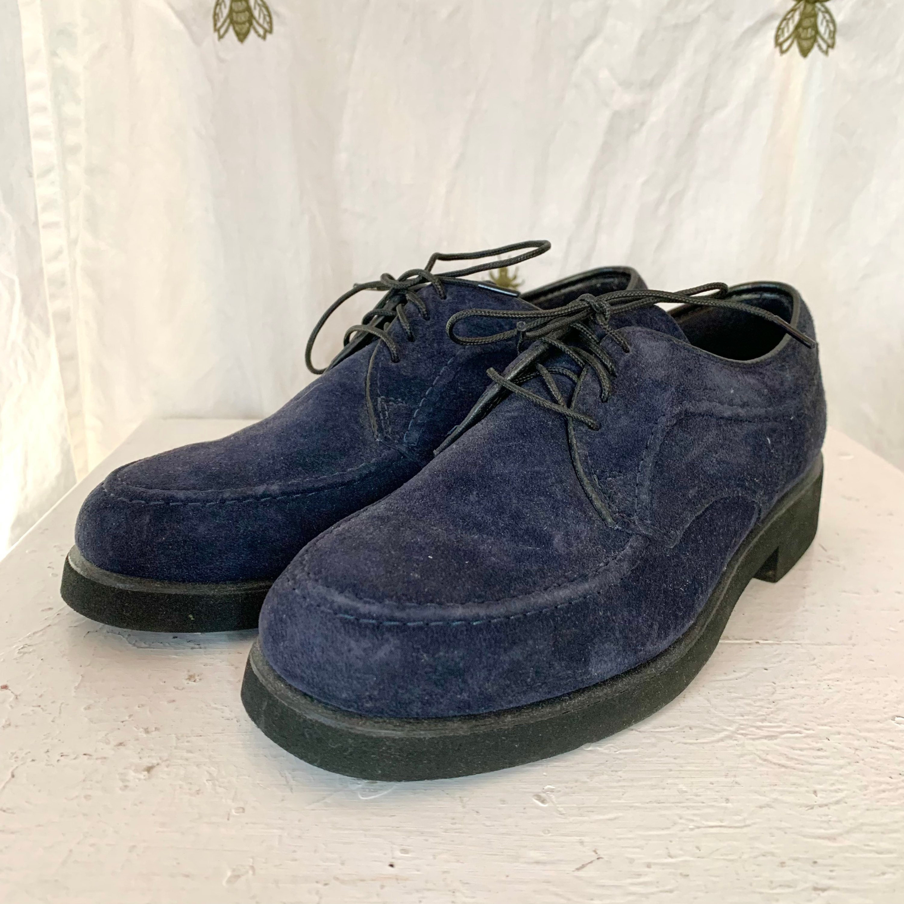 Size 1/2 Vintage Hush Puppies Blue Suede Leather Oxford - Etsy Finland