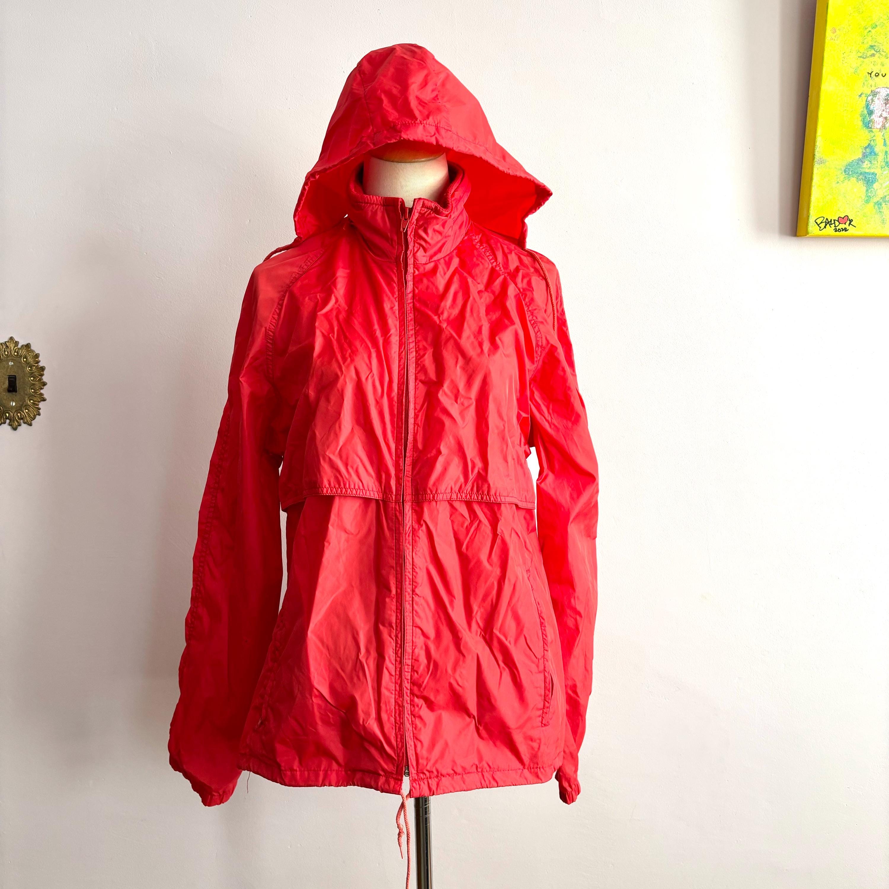 マサヒコ Woolrich レッド・ブジャケット Vintage Woolrich Red Windbreaker, Teton Jacket, Lightweight Nylon