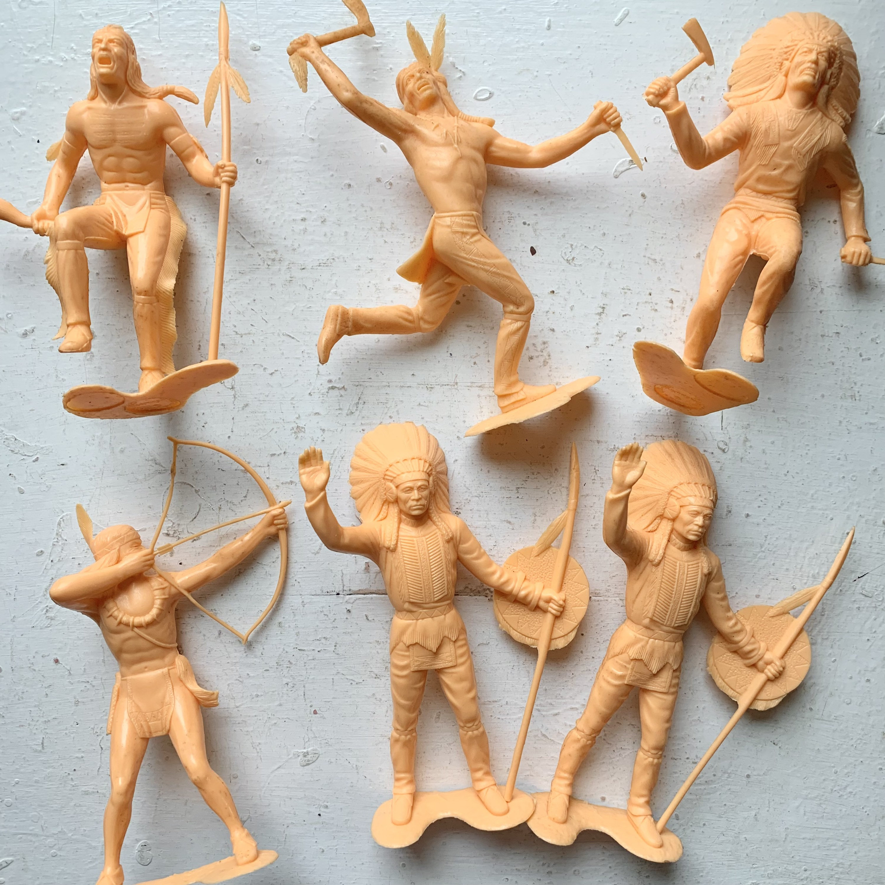 Vintage Louis Marx American Indian Plastic Figurine, 1960s Western