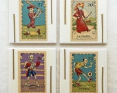 Coasters Skeletons Halloween Decor Ceramic Tile Fabric Art Day of the Dead Coasters for Barware
