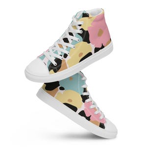 Damen High-Top Sneakers, Hohe weibliche Leinwand, Sneakers, Casual Tennis, Leichte, Bequeme, Trendige Leinenschuhe - Urbanen Look