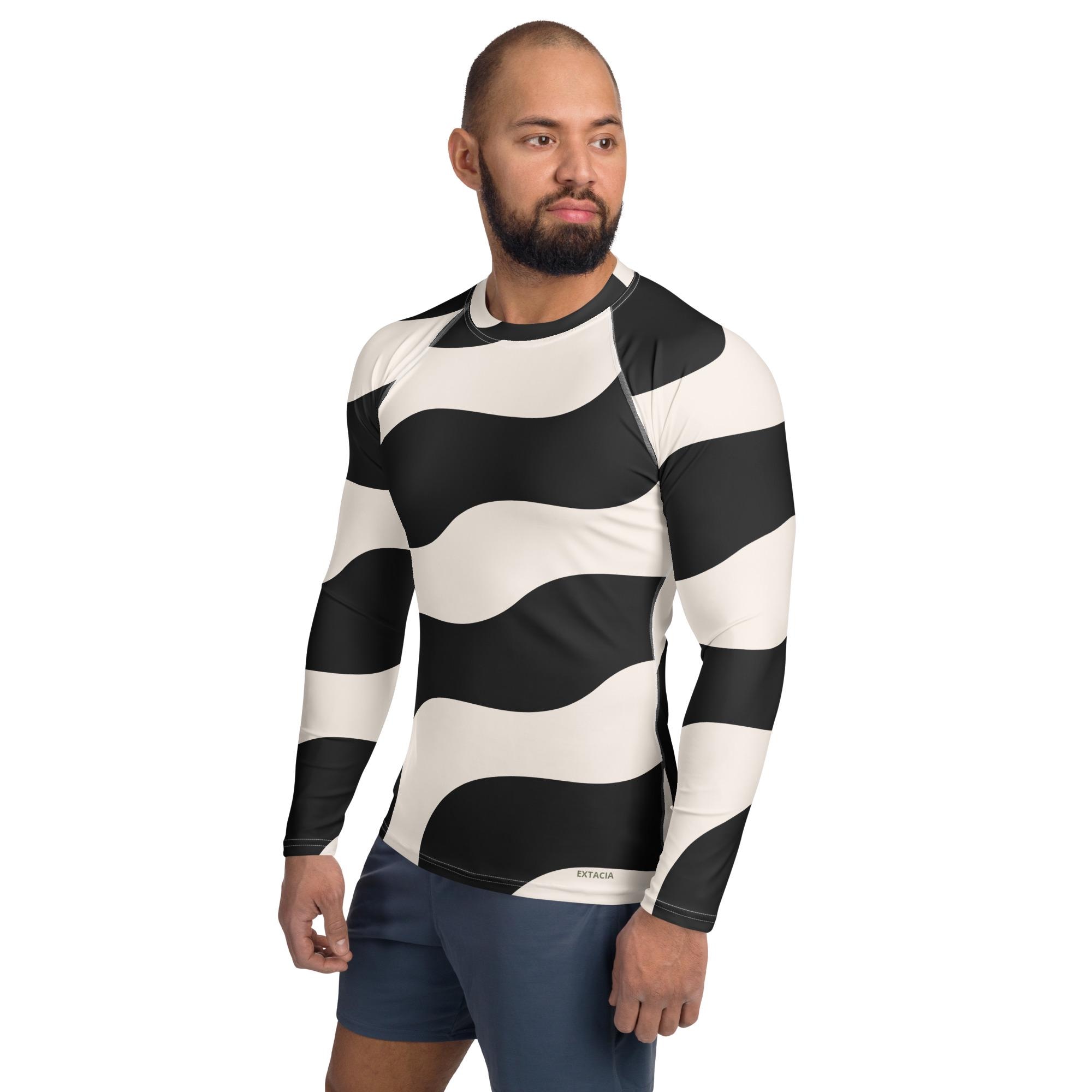 Men’s Long Sleeve Rash Guard in Recycled Polyester - Compression Shirt UV UPF 50+ quick dry eco-friendly activewear Durable, Eco-responsible