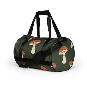 Gym Bag - Travel Bag – Lightweight, Durable, and Spacious - Fitness, Weekends - gift, birthday, Christmas -  Minimalist Design Mushrooms