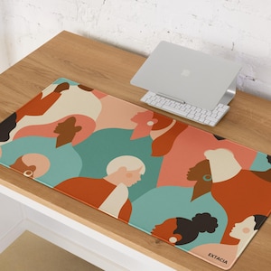 Gaming muismat XXL met print - Minimalistisch ontwerp - antislip rubberen onderzijde, zachte stofoppervlakte, bureau accessoire voor gamers