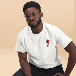 T-shirt Minimalista per Uomo 100% Cotone con ricamo - Maglietta - Regalo etico, stile casual, regalo etico, compleanno, Natale