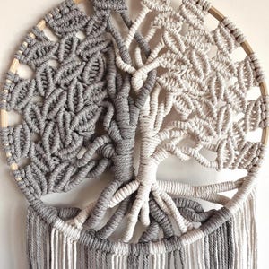 Custom-made Two-Tone Tree Of Life Macrame Wall Hanging