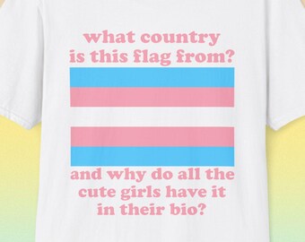 Transgender Pride Funny Meme TShirt, Cute Girls Bio LGBTQ+ Joke Tee, Gift Shirt for Allies
