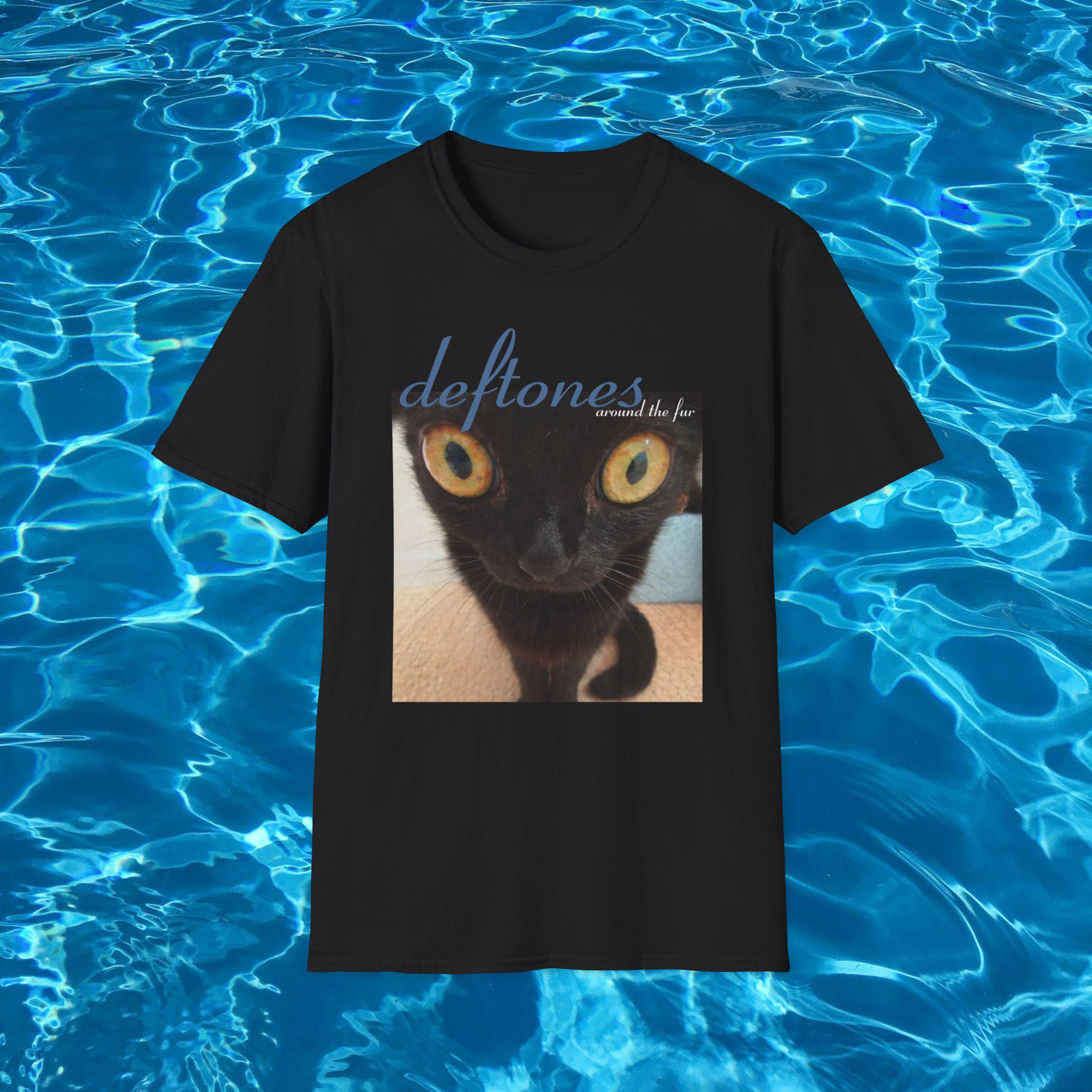Deftones Around the Fur Cat Tee, Nu-metal Y2K Parody Graphic
