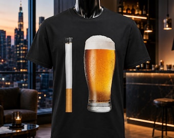 Funny Meme TShirt, Cigarette and Beer Breakfast Combo Joke Tee, Gift Shirt