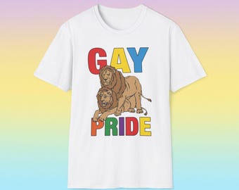 Gay Pride Lions Funny Meme TShirt | Rainbow Pun Joke Tee, LGBTQ+ Pride Tee