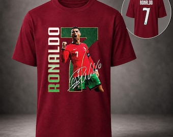 Youth Cristiano Ronaldo 7 Soccer Jersey T-Shirt, Kids Football Fan Tee