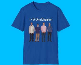 Funny Meme TShirt, I Love One Direction Weezer Parody Tee, Music Gift Shirt, Unisex Softstyle Tee, Graphic Tee, Heart 1D Joke Gift Shirt