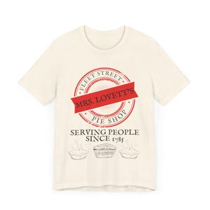 Mrs. Lovett&#39;s Meat Pies | Sweeney Todd Broadway Musical Fan Shirt Apparel | Stephen Sondheim Hit Show