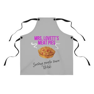 PXTIDY Mrs Lovetts Sweeney Inspired Kitchen Apron Mrs Lovetts Meat Pies Est 1846 The Worst Pies In London Musical Lover Gifts C47