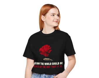 Hadestown See how the world could be... | Broadway Musical T-Shirt |  Theater Fan Gift Apparel w/ Carnation | Anais Mitchell Merch Attire