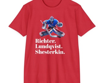 New York Rangers Goalies - Shesterkin, Lundqvist, Richter Tshirt NHL NYR Hockey Fan