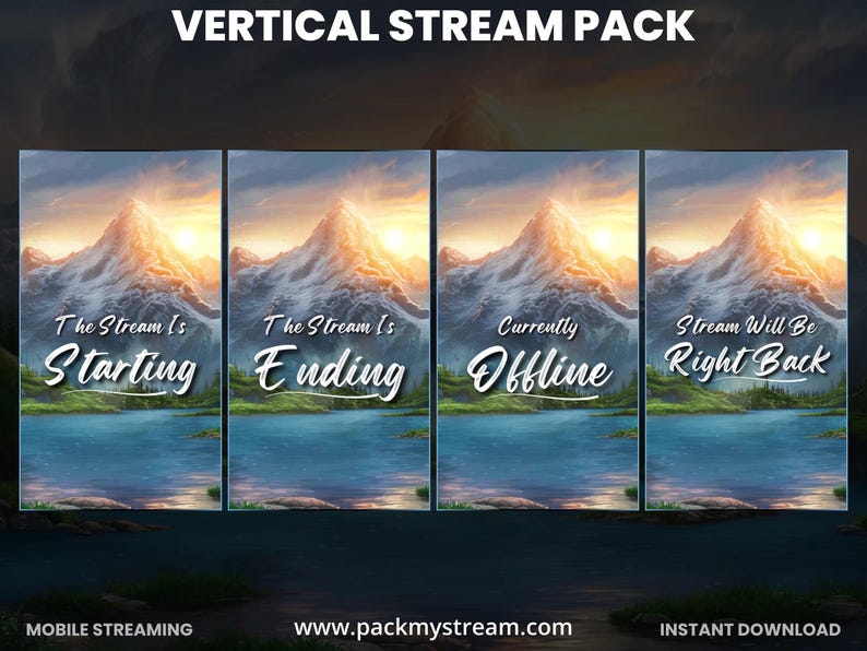 Mountain Stream Overlay Vertical Pack | Nature Twitch Overlay | Tiktok ...