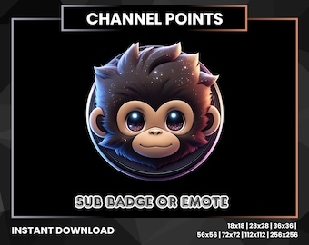 Galaxy Baby Monkey Coin Channel Point Icon | Twitch Channel Points | Twitch Viewer Reward Badge | Sub Badge | Bit Badge | Twitch Emote