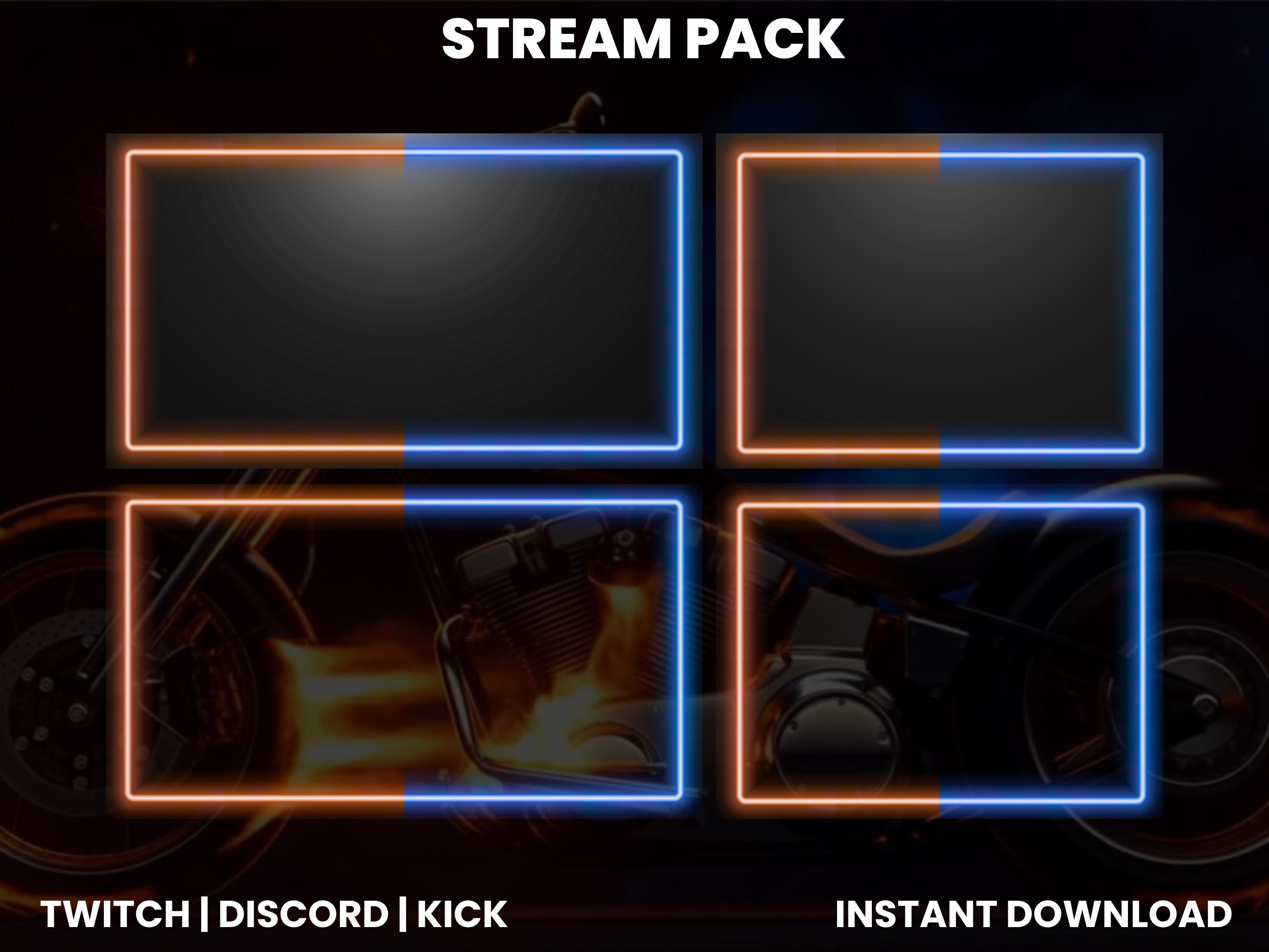 Neon Flame Overlay | OBS Streamlabs Kick Graphics | Animated Screens ...