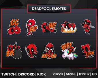 Twitch Emotes | Deadpool Emotes | Twitch Sub Badges | Twitch Bit Badges | Twitch Badges | Kid Pool Emotes | Cute Emotes | Discord | Youtube