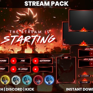 Twitch Stream Paket | Twitch Bildschirm-Overlays | Animierte Webkamera | Twitch Panels | Streamen Sie Überlagerungen | Animierter Bildschirm | Twitch Sub Abzeichen