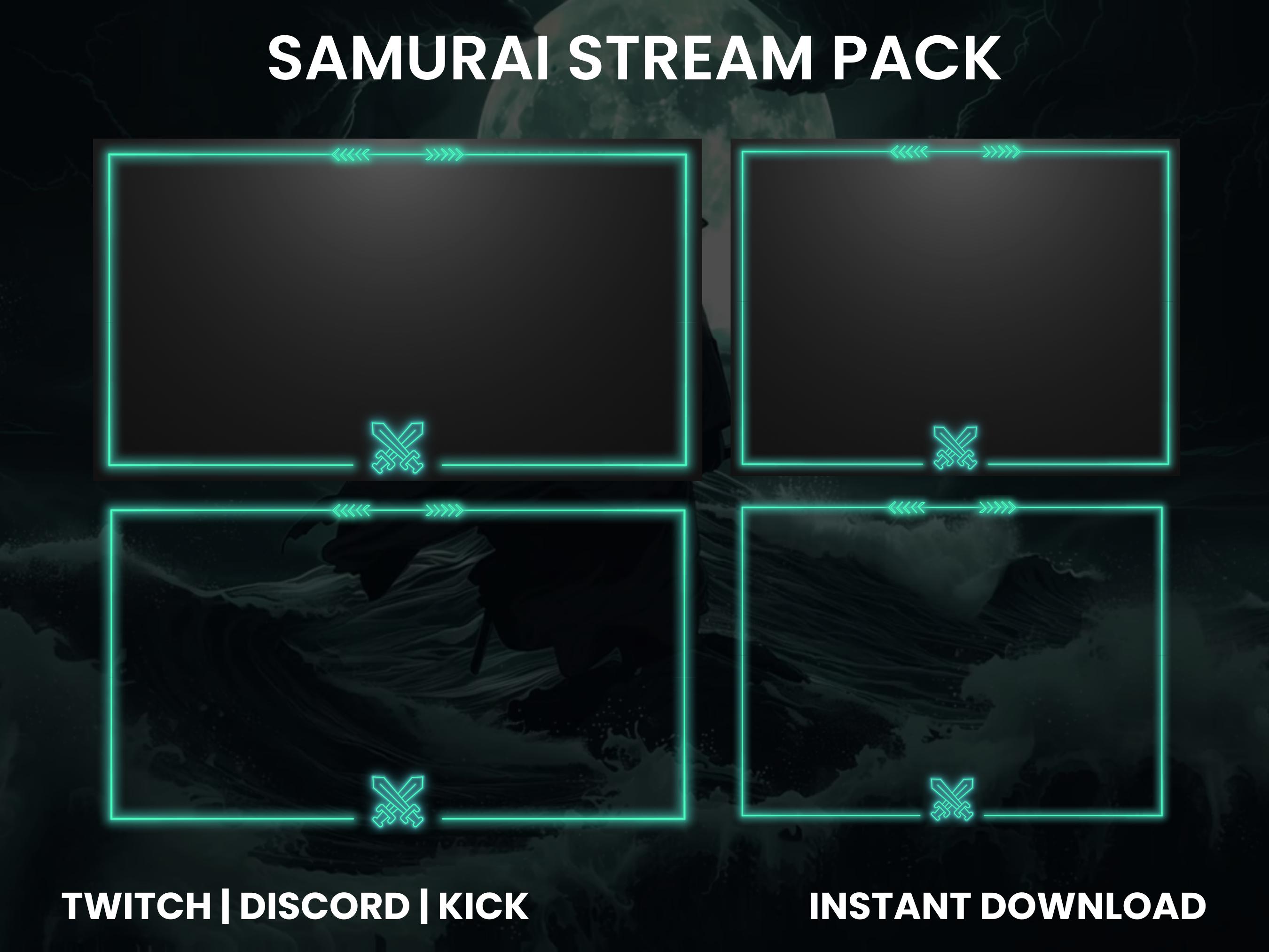 Samurai Moonlight Twitch Stream Pack | Twitch Screen Overlays ...