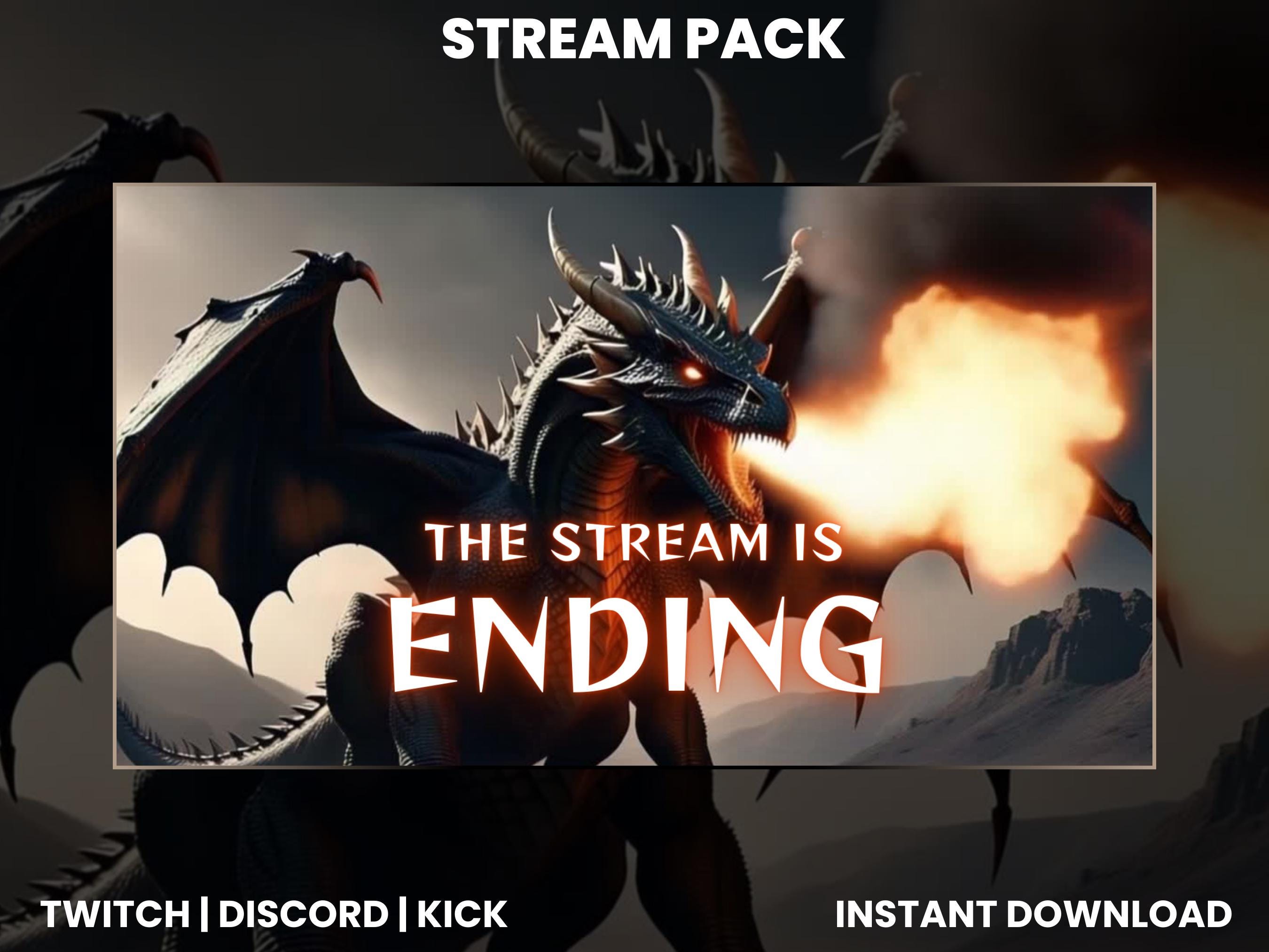 Black Fire Dragon Twitch Stream Pack | Twitch Overlay | Animated ...