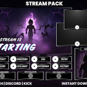 Twitch Stream Pack | Twitch Screen Overlays | Animated Webcam | Twitch Screens | Twitch Panels | Stream Overlays | Discord | Animated Screen