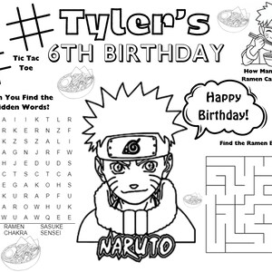 Character Party Favor DIGITAL | Party Activity | Anime Character | Kids Coloring Page | EDITABLE Printable File Download