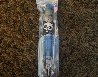 Hellblauer Panda Kugelschreiber