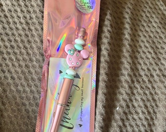 Aqua rosa und Weiß Minnie Maus Pen