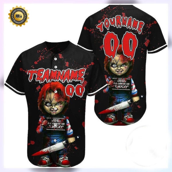 Personalized Chucky Child's Play Horror Movie 3D Baseball Jersey Shirt US Size