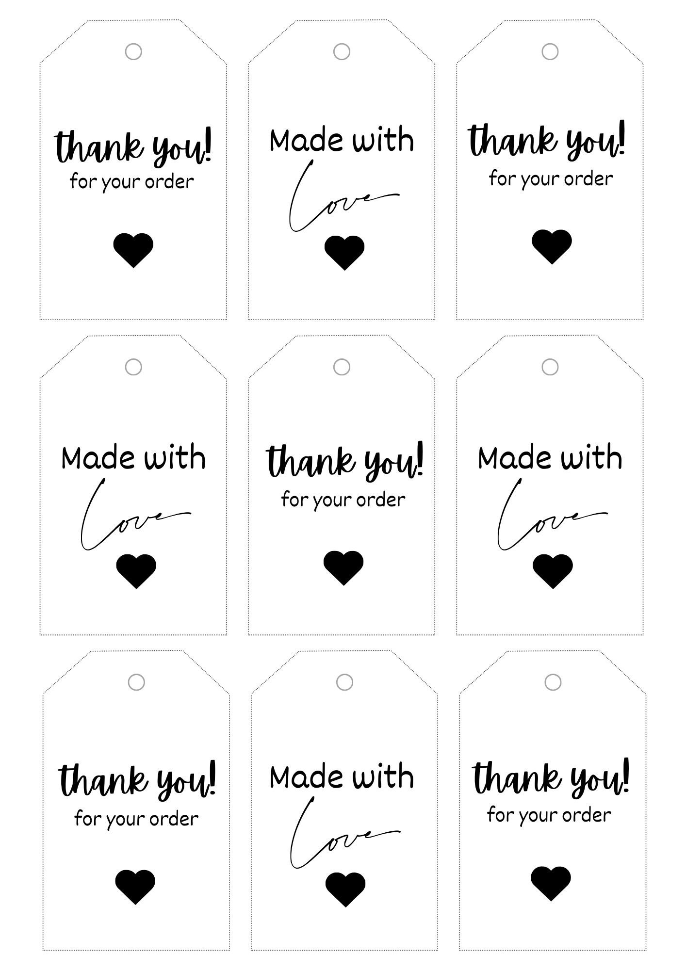 Thank You Card, Gift Card, Template Editable, Canva Etsy