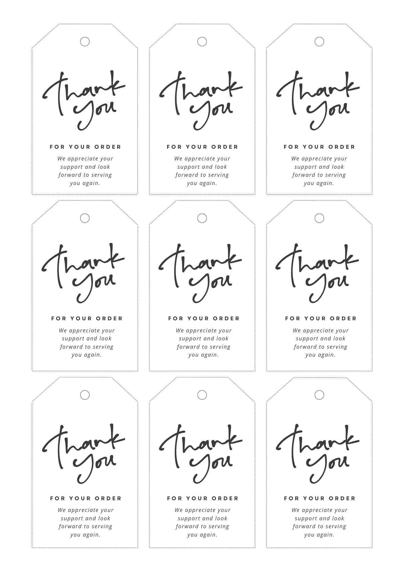 Thank You Card, Gift Card, Template Editable, Canva Etsy