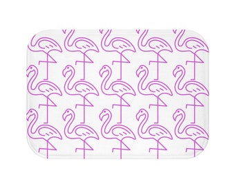 Flamingo Haven: Tropical Vibes Bath Mat for Your Summertime Sanctuary