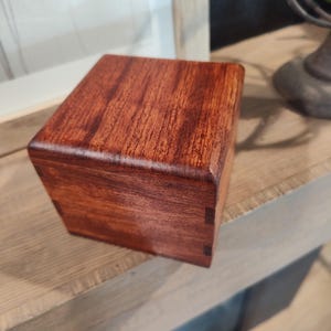 Bubinga Dovetailed Box Jewelry box, Keepsake Box, Couple&#39;s Custom Box, Creative Dovetail Box, Ring Box, Small Wooden Box.