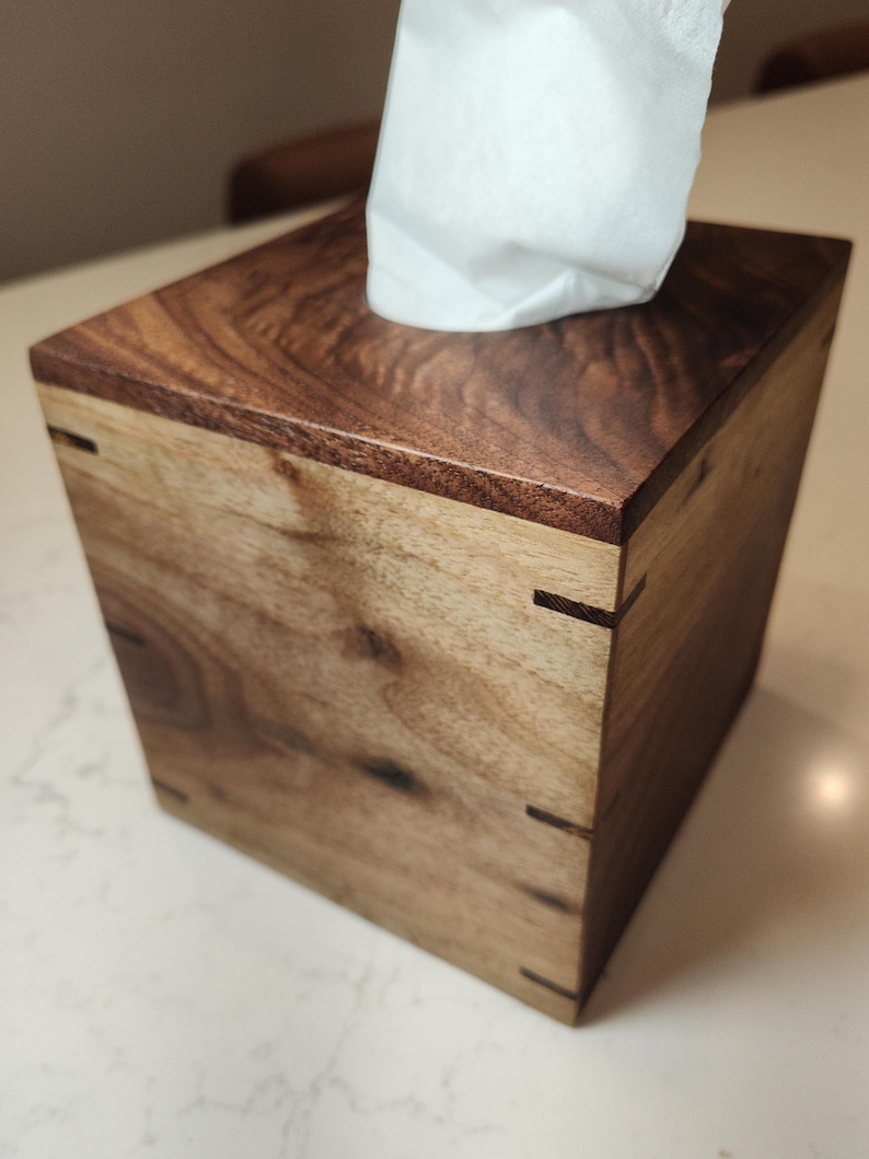 Walnut Tissue Box Handmade Walnut Tissue Box Cover – Rustic Modern Farmhouse Decor ...