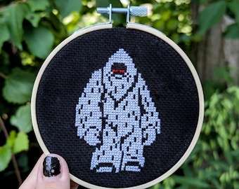 Mini Yeti Cross Stitch Pattern - Cryptid Cross Stitch -  Instant Download PDF
