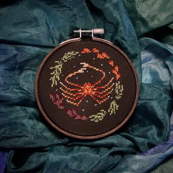 SPIDER CRAB Cross Stitch - A Mini Creeps Of The Deep Pattern - Instant Download PDF