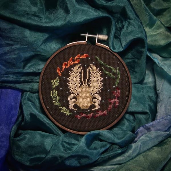 YETI CRAB Cross Stitch - A Mini Creeps Of The Deep Pattern - Instant Download PDF