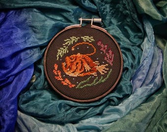 ANGLERFISH Cross Stitch - A Mini Creeps Of The Deep Pattern - Instant Download PDF