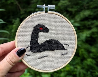 Mini Nessie Cross Stitch Pattern - Loch Ness Monster - Cryptid Cross Stitch -  Instant Download PDF