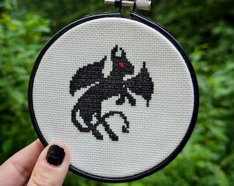 Mini Jersey Devil Cross Stitch Pattern - Cryptid Cross Stitch -  Instant Download PDF