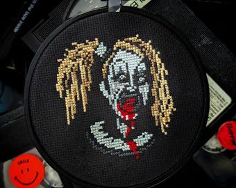 Mini LITTLE PALE GIRL Cross Stitch - An Icons of Horror: Terrifier Pattern - Instant Download pdf
