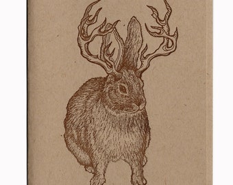 Brown Bunnylope Letterpress Card