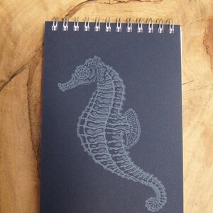 Seahorse Notebook Original illustration Letterpress Printed Cover image 1