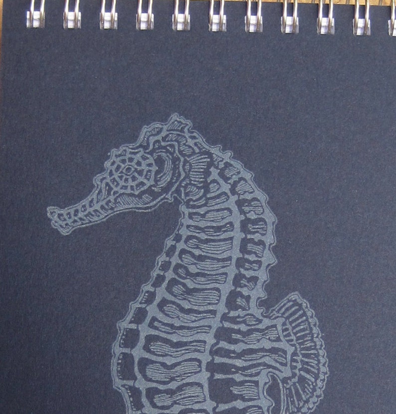 Seahorse Notebook Original illustration Letterpress Printed Cover image 2