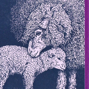 Lavender Ewe and Lamb Card image 1