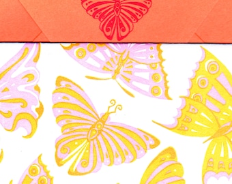 Pink and Orange Butterflies Thank You Card