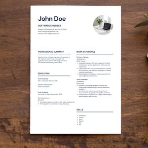 Software Engineer Resume Template ATS Friendly | Developer CV Template Word | Tech Resume Google Doc | Programming Resume | IT Resume Bundle